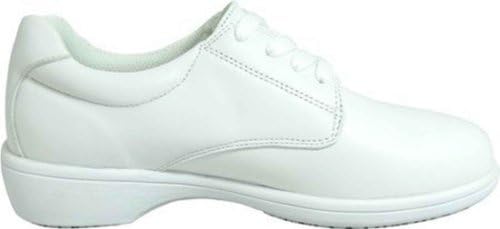 Genuine Grip Footwear Women's Slip-Resistant Oxford Casual,White Soft Full Grain Leather,US 8.5 M
