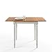 Zinus Angela Provence Drop Leaf Wood Dining Table / Turned Legs / Light-Grey and Natural