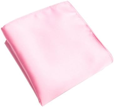 New Men Silk Satin Pocket Square Hankerchief Hanky Plain Solid Color Wedding Party Pink