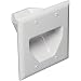 Gang Plate Double Gang / 2 Gang Recessed Low Voltage / Cable Plate Internal Management Recessed Audio Video Cable Pass Through Plate White