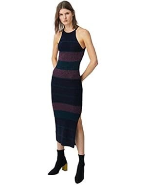 Women's Fitted Metallic-Effect Dress