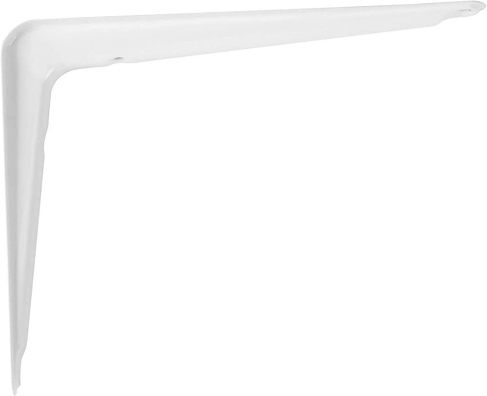 Amig - Palcorn for wall Shelves | Metal Corner for Shelves | Shelf Holder | Steel | White | Dimensions: 350 x 300 mm | Recommended Maximum Weight: 40 kg