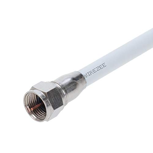 Coaxial F Type RG6 Cable Coax HDTV Wire Double Shielded Patch Cord 25ft, 50ft, 100ft (25FT, White) - Thumbnail 2