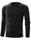 GIVON Mens Slim Fit Soft Cotton Long Sleeve Lightweight Thermal Crew Neck T-Shirt