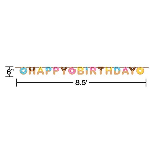 Creative Converting 324234 Donut Happy Birthday Ribbon Banner Party Supplies, 6