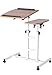 CA&HomeDecor Height Adjustable Office Desk Rolling Laptop Desk Cart Over Bed Hospital Table Stand, Natural