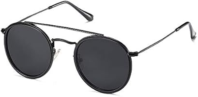 SOJOS Small Retro Round Polarized Sunglasses UV400 Double Bridge Sunnies SUNSET SJ1104
