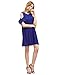 Milumia Women's Summer Cold Shoulder Ruffle Sleeves Shift Dress Royal Blue M