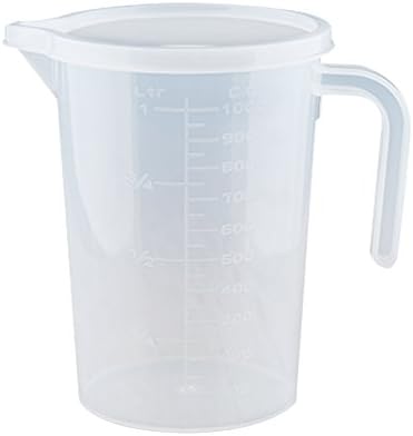 Measuring Cups Transparent PP Measure Pitcher with Lid and Handle 1000ml/ 34 oz