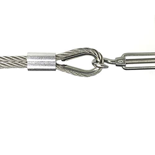 HEVERP 30 PCS M6 Stainless Steel Thimble for 7/32-1/4 Inches Diameter Wire Rope/Cable