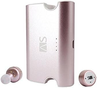 AS X2T+ Wireless Bluetooth Earbuds Dual Stereo Earphones, In-ear Headset with Mic, Bluetooth Noise Cancelling Headphones One Cent Sized, Magnetic Charging Case and Small Bag Included (pink)