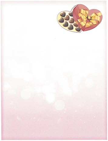 Valentine Chocolate Candy Hearts Stationery Printer Paper 26 Sheets