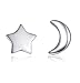 Aftermarket Moon and Star 925 Sterling Silver Stud Earring Asymmetric Sleep Earrings