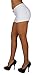 Basic Juniors Booty Shorts Premium Stretch French Terry Moleton with a Gentle Butt Lifting Stitching in White Size L