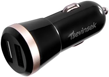 Dual USB Car Charger Portable 5V/2.4A 2-USB Port Fast Car Charger for iPhone X / iPhone 7 / iPhone 6 / 6s, iPad Pro / Air / mini, Samsung Galaxy S7 / S6, Google Pixel, LG and More Android Phones