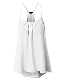 RubyK Womens Loose High Low Chiffon Racerback Tank Top