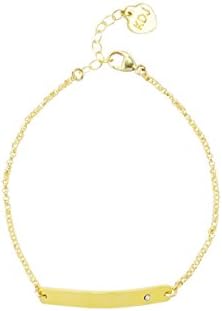 Bar with Gem Bracelets with White Swarovski Crystal
