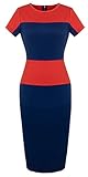 Homeyee Women's New Ol Casual Career Dress U463 (M, Orange)