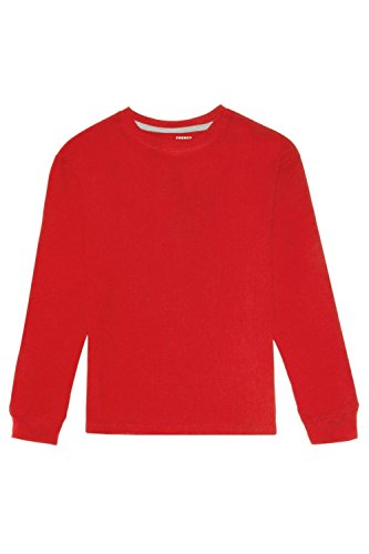 French Toast Boys Long Sleeve Thermal Waffle Tee T-Shirt T Shirt, Red Red, 3 US