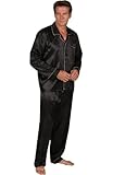 Del Rossa Men's Satin Pajamas, Long Button-Down Pj Set