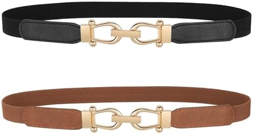 JASGOOD 2 Pack Women Stretchy Waist Belt Retro Elastic  display picture 1