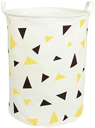 CLOCOR Large Storage Bin-Cotton Storage Basket-Round Gift Basket with Handles for Toys,Laundry,Baby Nursery (Triangle)