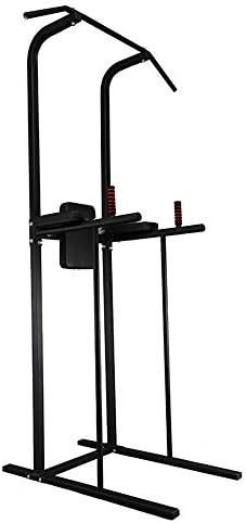 Canyixiu Heavy Duty DIP Stand, Multi-Function Power Tower Adjustable Height Home Fitness Workout Station Dip Stands Pull Up Bar Push Up for Ropes & Slings, Sit-ups (Color : Black, Size : 106103215CM)