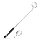 Tooluxe 20734L Telescoping Inspection Mirror | Two 2-1/4" Mirrors | 30" Retractable Handle