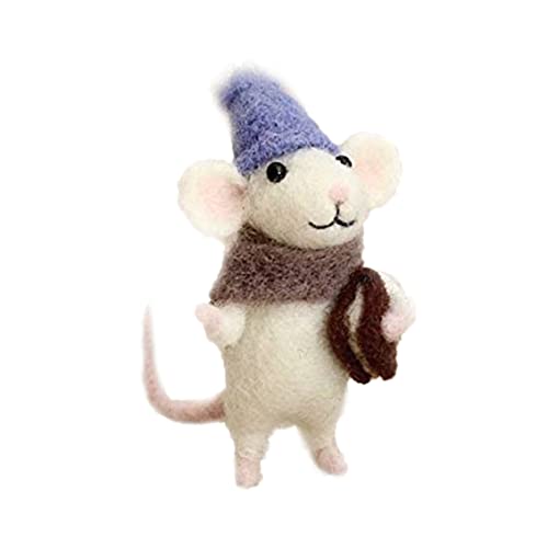 Pastoralist Mice Wool Felting Supplies, Mice Needle Felting Starter Kit Unfinished Wool Felt Mouse Craft Kit for Beginner DIY Craft