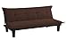 DHP Lodge Convertible Futon Couch Bed with Microfiber Upholstery and Wood Legs, Brown