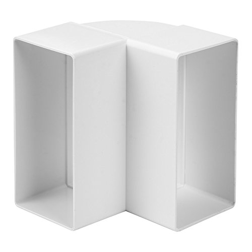 Steinberg14 White 220x55mm 90 Degree Vertical Elbow - Rectangular Plastic Ducting Adaptor Bend