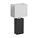 Elegant Designs LT1025-BWN Modern Leather Table Lamp with White Fabric Shade, Espresso Brown