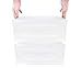 2-Tier Large Office Desk Organizer & Document Tray - Storage Box Drawer for Documents, Stationery, Office, Teaching, School Supplies - Translucent White PP Horizontal Desktop Organizer