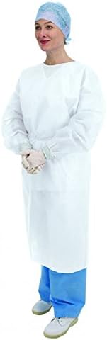 Premier Medical Hospital/Medical/examination/Surgical Gown Longsleeves With Cuff & Ties - White