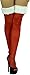ToBeInStyle Women's Furry Trim Sheer Christmas Thigh Hi Stockings