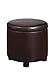 Convenience Concepts Designs4Comfort Round Accent Storage Ottoman, Espresso,