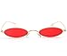 Gamt Vintage Oval Sunglasses for Women and Men Small Metal Frame Candy Colors Red