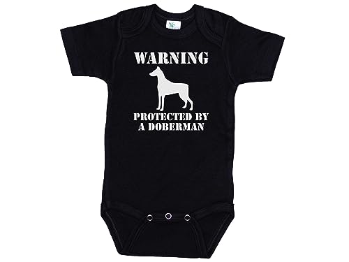 Ebenezer Fire Warning Protected By/Doberman Onesie/Unisex Baby Bodysuit