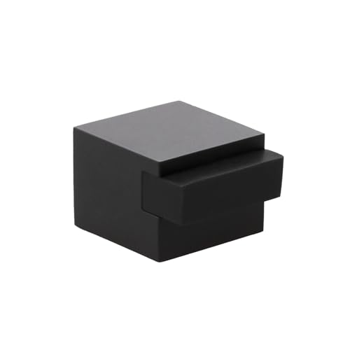 EVI Herrajes | Floor Door Stop - Square Design | 25x20 mm | Steel - Black Lacquered | Adhesive Mounting| I-197/25
