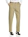 Haggar Men's Classic Fit Flat-Front Hidden Expandable Waistband Premium No Iron Khaki, 34W x 30L - British Khaki