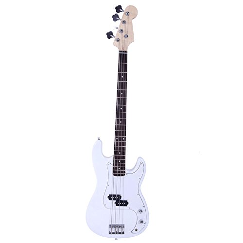 Soogo Exquisite Burning Fire Style Electric Bass Guitar White