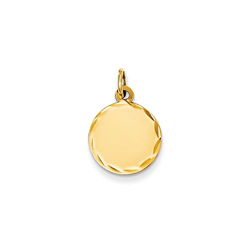 14k Etched .013 Gauge Engravable Round Disc Charm