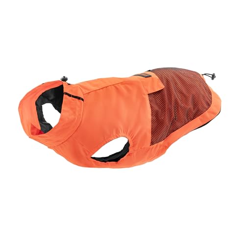 Record - Waterproof Windproof Coat for Dogs Comfortable with Elastic Bands for Paws and Adjustable Neck Grip | 4XL, Orange, Back Length 65 cm