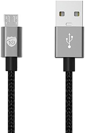 i10 Power Series 4 ft and 6 ft Nylon Braided Micro USB Cable for Android Phones, Netbooks, Power Banks, Tablets, Portable Speakers (4 ft Space Grey)