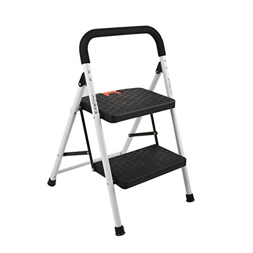 TIRI SMART 2 Step Ladder,Folding Step Stool with Wide Anti-Slip Pedal ...