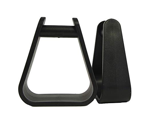 Tough-1 Western Youth Stirrups Polymer Horse Saddle Riding 2 Inch Neck Black