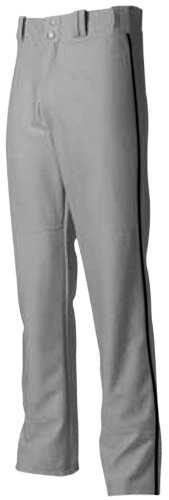 Baseball/Softball Pants Pro Style Baggy with Side Color Piping (Grey/White with 6 Side-Piping Colors in 11 Youth/Adult Sizes)