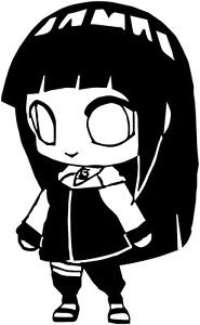 DD070 Hinata Naruto Inspired Decal Sticker | 6.5-Inches By 4-Inches | Premium Quality Black Vinyl