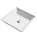 KRAUS 16-inch Square White Porcelain Ceramic Bathroom Vessel Sink and Sheven Faucet Combo Set with Pop-Up Drain, Chrome C-KCV-125-1002CH
