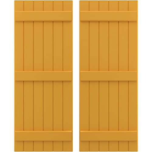 21"W x 43"H Americraft Six Board (3 Batten) Exterior Real Wood Joined Board-n-B…